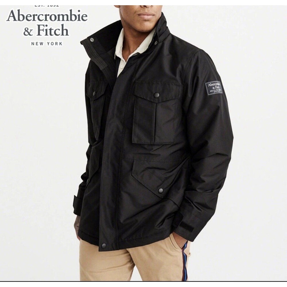 Abercrombie Men’s Technical Midweight Coat Jacket Black Small